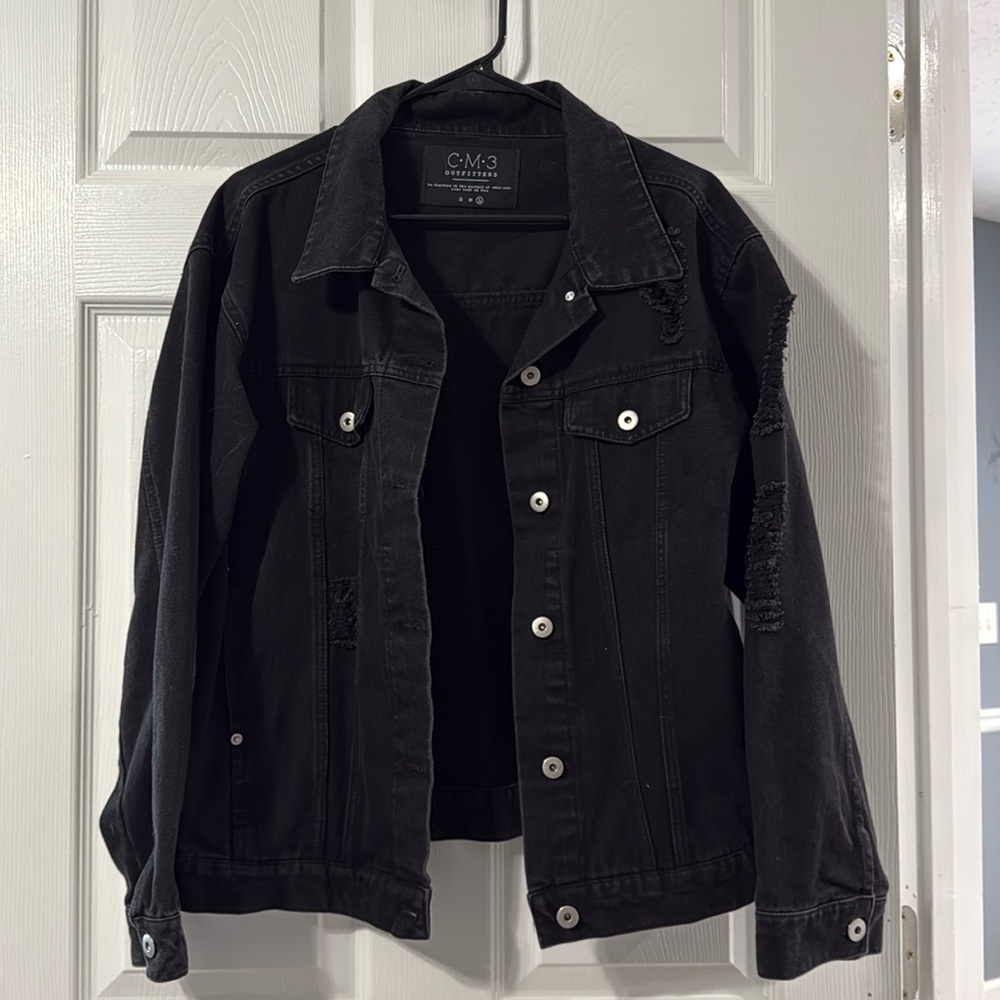 Black distressed Jean jacket